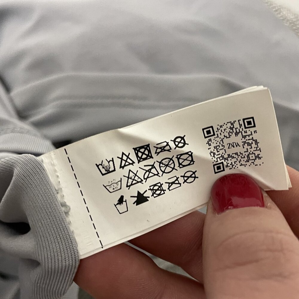 Zara Womens Metallic Thread Midi Dress Medium Silver Straight Neck 1131/821 NWT - Picture 16 of 16